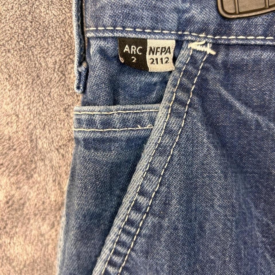 Carhartt FR Flame Resistant Carpenter Men's 34x34 Work Denim Blue Jeans thumbnail 8