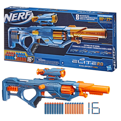 Nerf Elite 2.0 Eaglepoint RD-8 Dart Blaster, 8 Dart Drum, Nerf