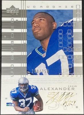 2000 UD Graded Shaun Alexander RC Autograph SP /250 Auto Rookie Seahawks On Card