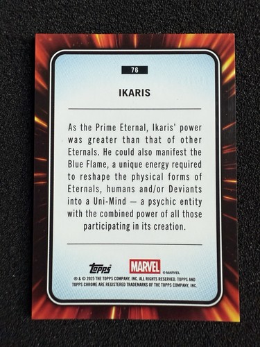 2025 Topps Chrome Marvel #76 Ikaris Purple Shimmer Refractor /75 69/75 - Picture 7 of 7