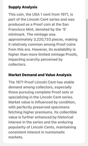 1971 S Proof USA Lincoln Memorial Penny, 1 Cent, Excellent Condition Coin - Picture 3 of 5