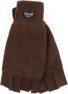 EEM Herren Halbfingerhandschuhe, weiche Wolle, Thinsulate Thermofutter,