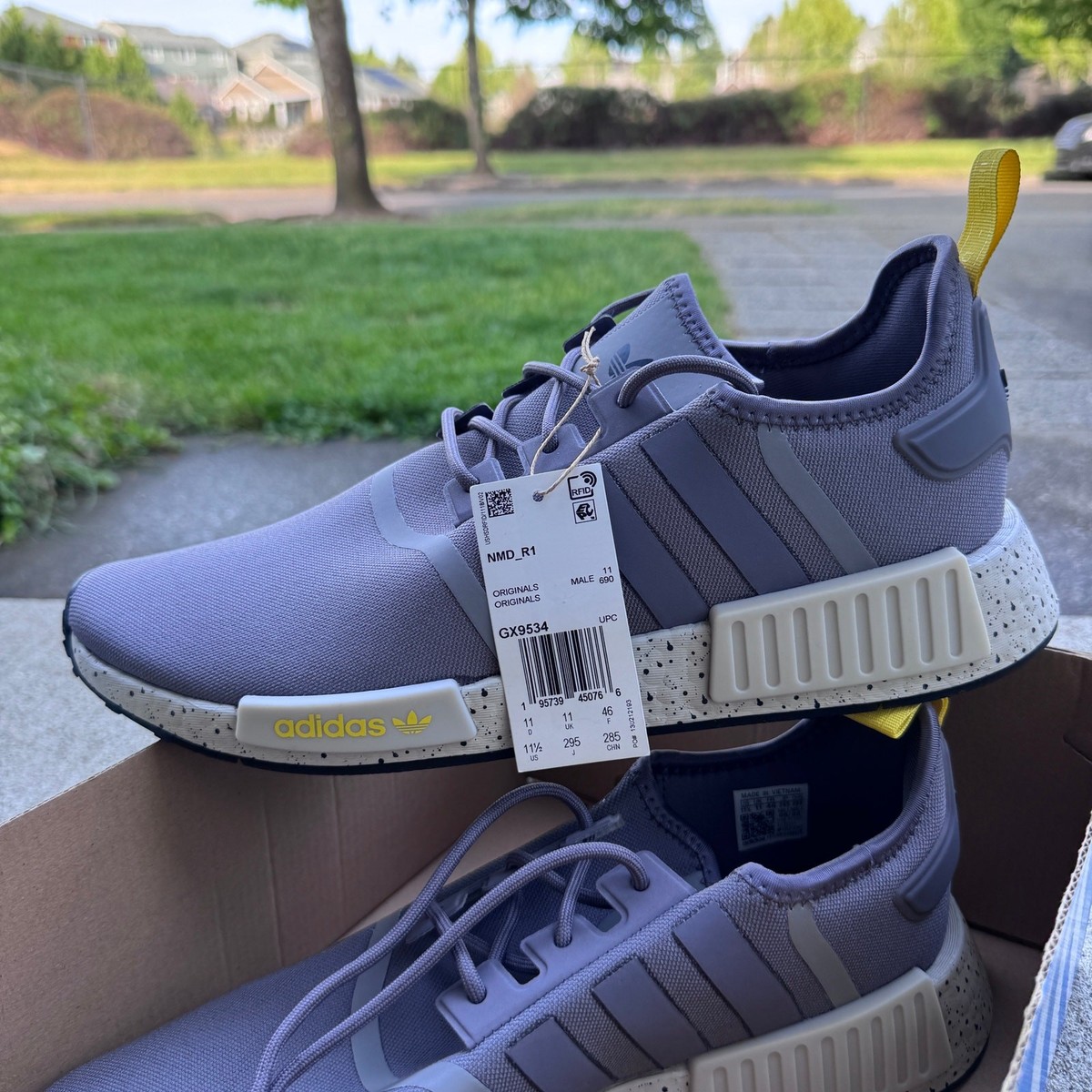 Size 11 Adidas NMD_R1 Trace Grey Yellow for sale online
