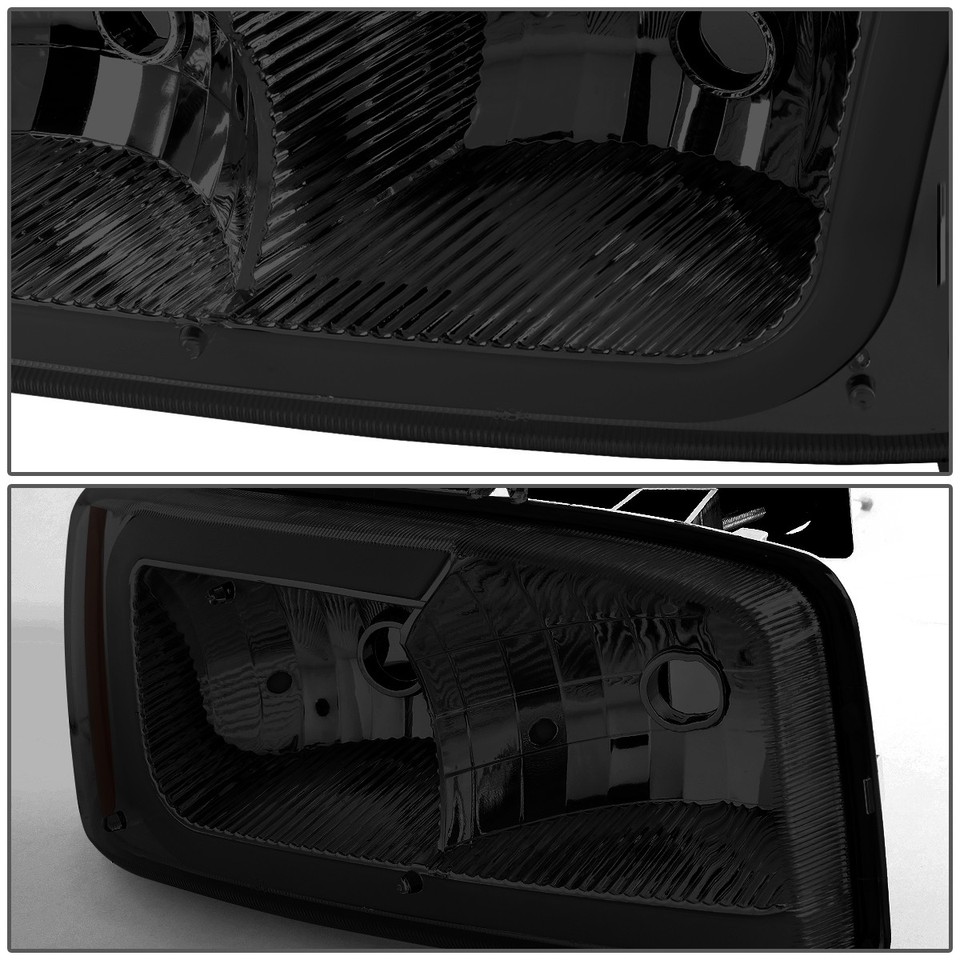 Smoked LED DRL Headlights With Bumper Signal Lamps For 1999-2007 GMC Sierra & Yukon 12 thumbnail image