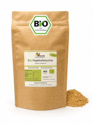 Bio Hagebuttenpulver 1000g in Rohkostqualität aus der ganzen Hagebutte my-mosaik