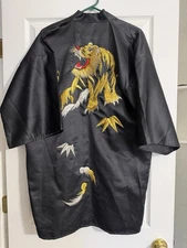Vintage Japanese Kimono Robe Tiger Dragon Made In Japan