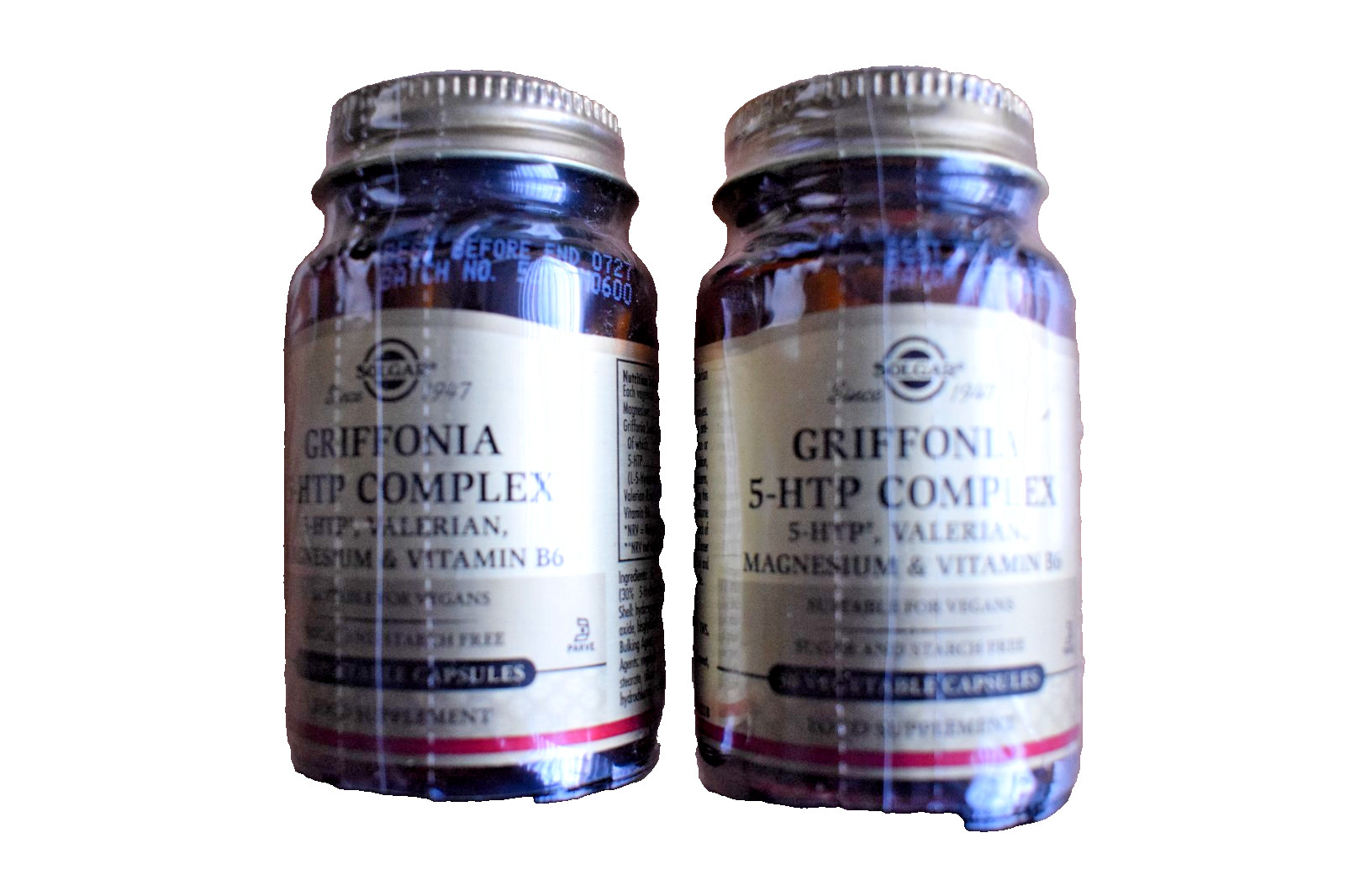 2X Solgar Griffonia 5-HTP Complex 30 Vegetable Capsules X 2 . 60 CAPSULES