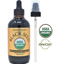 PRIME NATURAL Organic Black Seed Oil 4oz USDA Certified High Thymoquinone