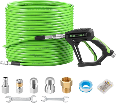 #ad Sewer Jetter Kit for Pressure Washer 150 FT Short Power Washer Gun Drain Clean $113.00
