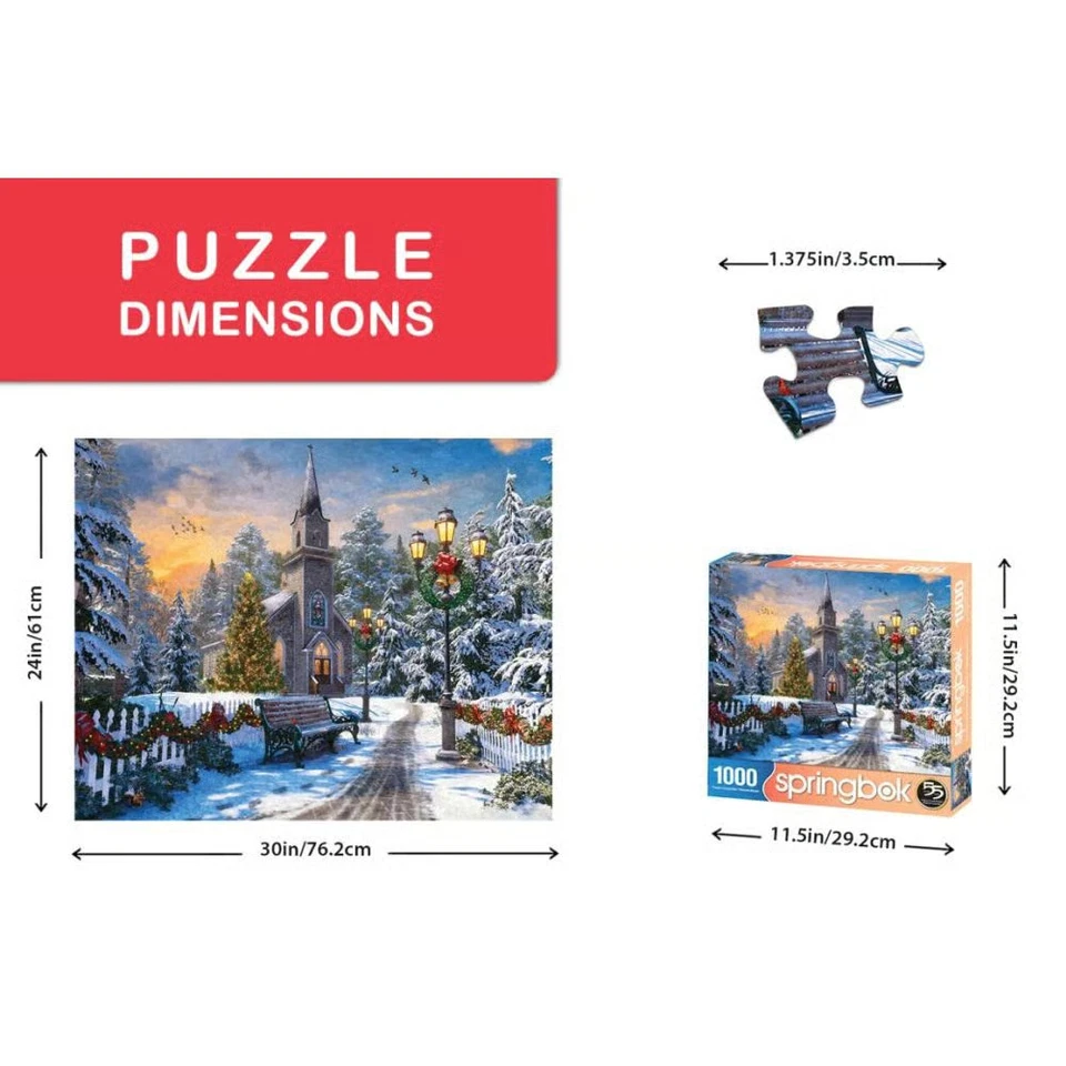 Allied Products,  Holiday Church 1000 Piece Puzzle - Image 3 of 4