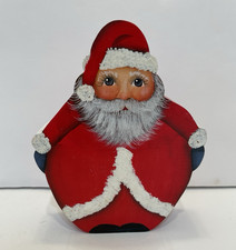 Vintage Wooden Hand Painted Santa Claus 6 Chr...