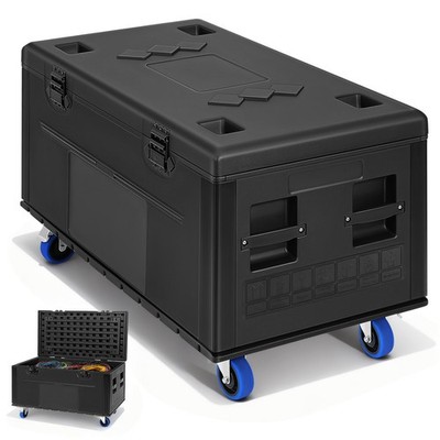 Utility Cable Trunk Road Case with Wheels, 44'' x 22'' x 24'' ATA Rolling Road Case