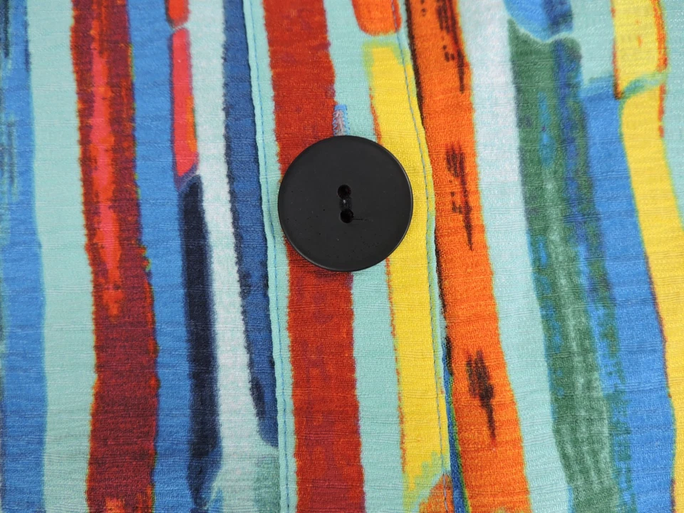 Chaqueta para mujer Ali Miles con botones delanteros XL estampado colorido cuello con cable manga 3/4 Foto 4 de 4