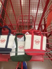 Set Of 3 Trader Joe's Micro Tote w/Grocery Bag - New W/ Tag - RED, Blue, Green