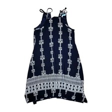 Dina Be Navy Blue Printed Sleeveless Dress Women's X-Small 