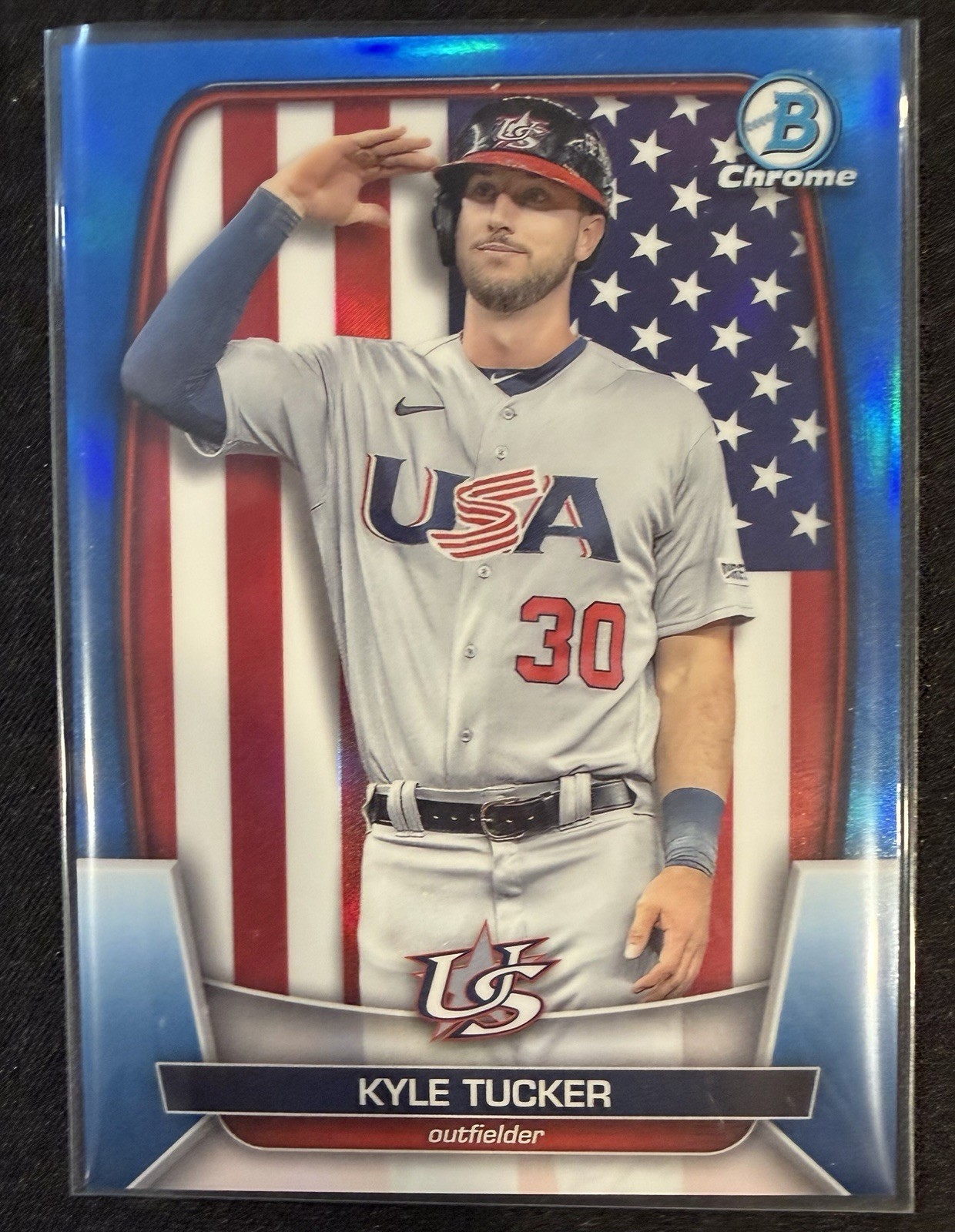 2023 Bowman Chrome - Wbc Flag Refractor Variations Kyle Tucker #WBC-91 Blue /75