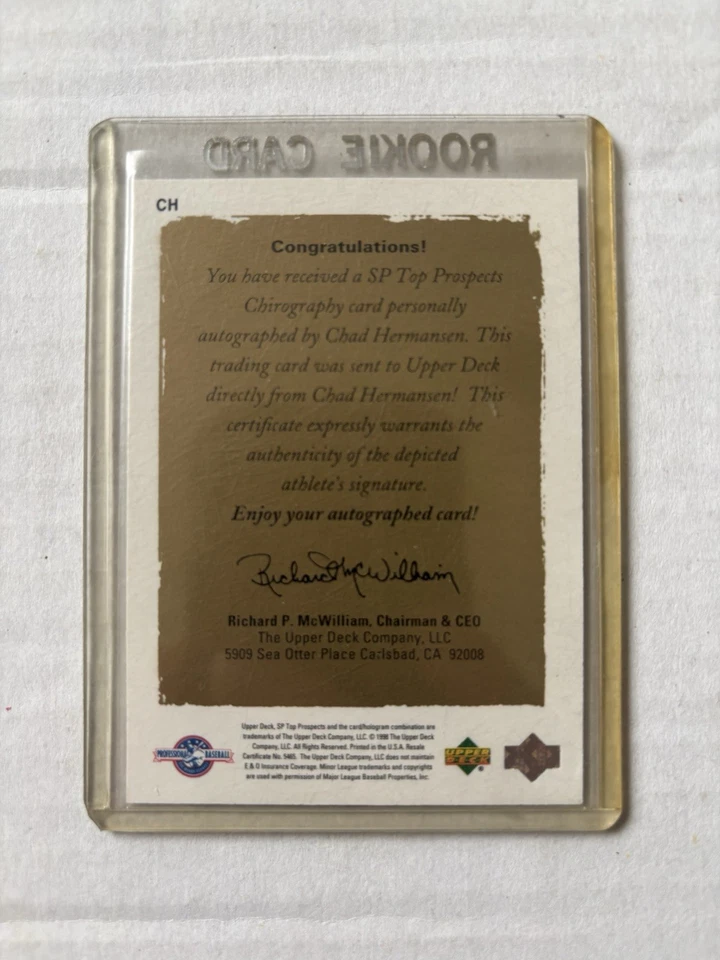1999 SP Top Prospects #CH Chad Hermansen AUTO Chirography Nashville Sounds - Image 2 of 2