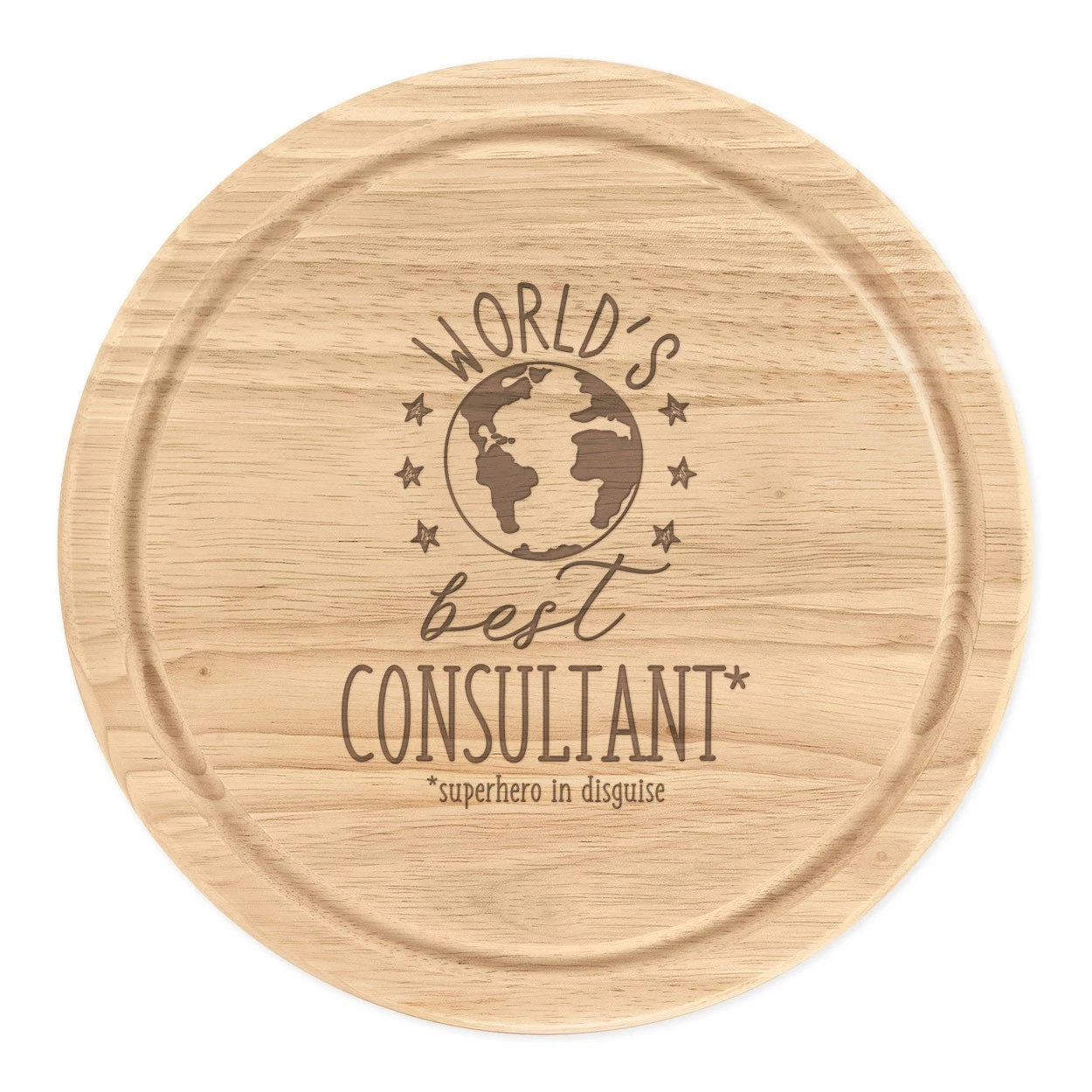 World's Best Consultant Round Chopping Cheese Board Funny Joke Favourite