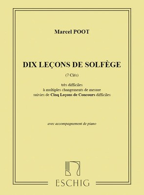 10 Lecons Solfege Avec Piano (7 Cles ) | Marcel Poot | Buch | Max Eschig