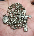Vintage WWII Military Rosary Religious Catholic Medal Crucifix Pendant Lot #I