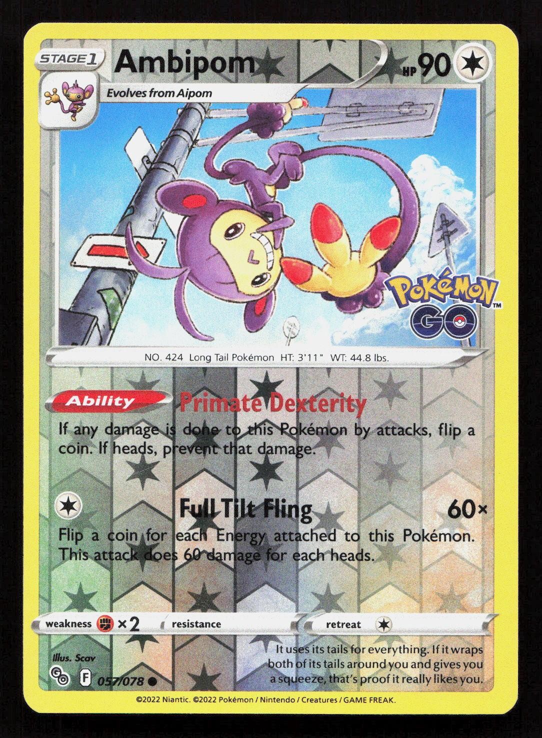 AMBIPOM 057/078 Pokemon POKEMON GO Reverse Holo