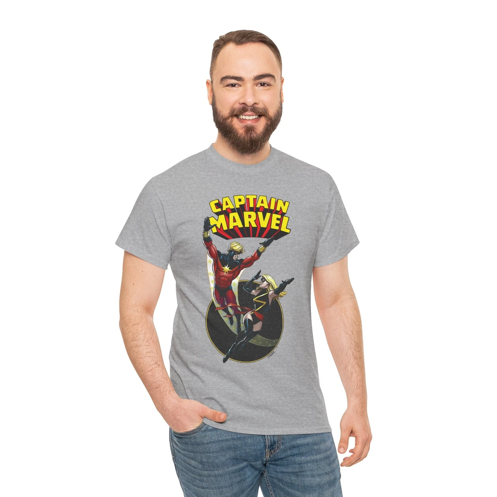 Captain Marvel T-Shirt - George Perez Art - Mar-Vell, Carol Danvers