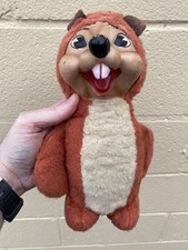 Vintage Rushton Style Brown Chipmunk Toy Plush Rubber Face Doll 1950 s Rare HTF