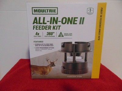 Moultrie All-in-One II Deer Feeder Kit Quicklock Adapter Fits Most 4x Feed Times