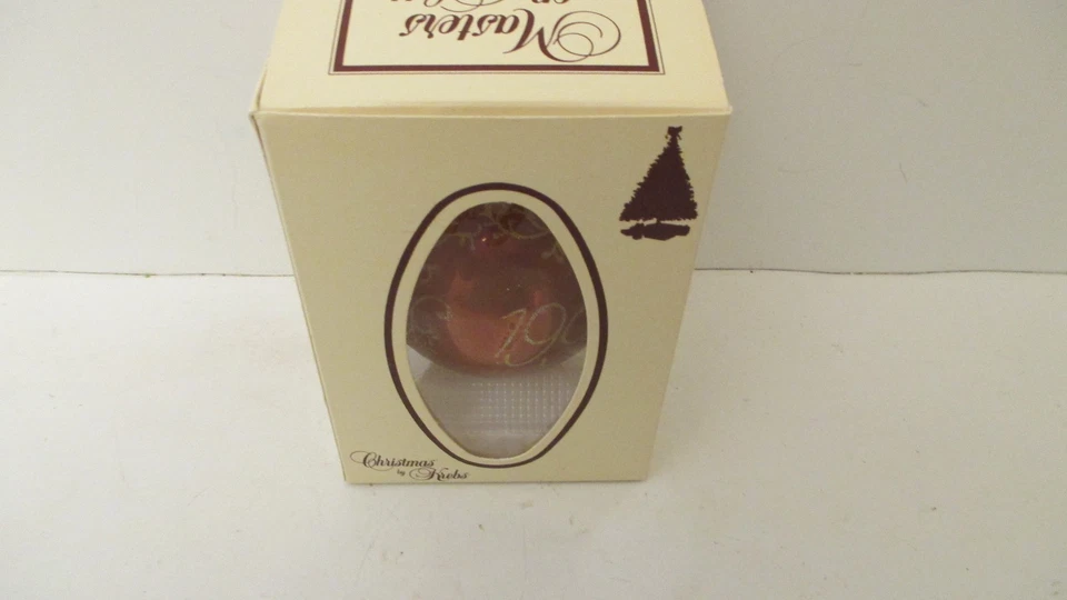 Винтажное зимнее пейзажное стеклянное рождественское украшение Krebs Masters on Silk 1991 - Изображение 4 из 4