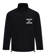 Image of Personalised Printed Pro RTX Three-Layer Softshell Text Logo Unisex Jacket Gifts