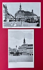 2 x AK BÖHMISCH LEIPA in Sudeten um 1950/60 Marktplatz und Rathaus      ( 169444