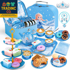 Tea Party Set for Little Girls, 49PCS Princess Tea Time Toys Including Teaset De