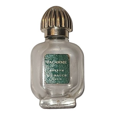 Vintage Vacarme EMPTY Glass Perfume Bottle by De Rauch Paris France Cork Gold