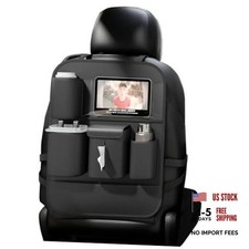 Backseat Car Organizer with Touch Screen,Protectors Kick Mats Travel 1PC Black