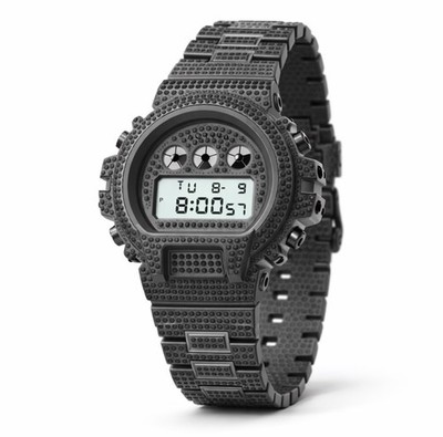 Activa Soluna X Digital Watch 51mm Black Studded Textured Streetwear Style NEW