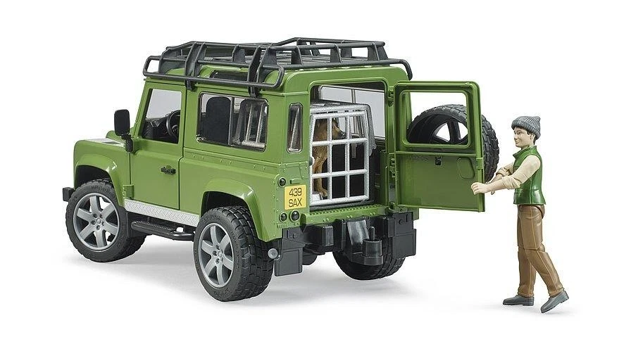 BRUDER Land Rover Defender Station with Forester Figure & Dog - B102587 - FARM - Image 4 of 4