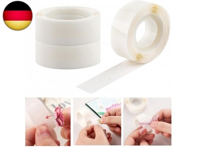 900 Stück 3/16 Zoll (5 mm) 3 Rollen ultradünne Klebepunkte, transparent, e