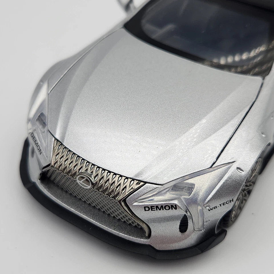 2022 Lexus LC500 - Right Hand Drive - 1:32 Diecast Model - Silver - Image 2 of 4