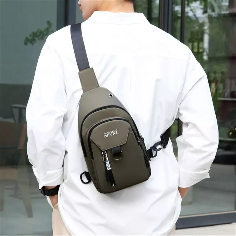 Mens Shoulder Bag Men Sling Crossbody Soft Chest Bags Nylon Casual Backpack