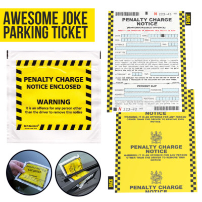 10 x Offizielle Neuheit Witz Streich Lustig Parkschein Ticket PNC