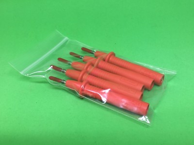 5 pcs Red Cal Test Test Probe Stainless Steel M4 Thread Banana