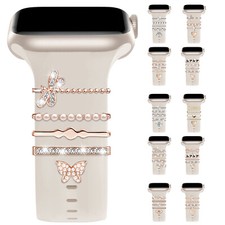 Charms Rhinestones For Apple Watch 42 44 55 46 49mm Silicone Band Decoration