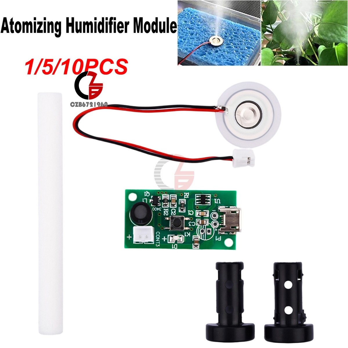 Ultrasonic Mist Maker 3x / 5x 1.5-3W USB Mini Humidifier DIY Kits Mist ...