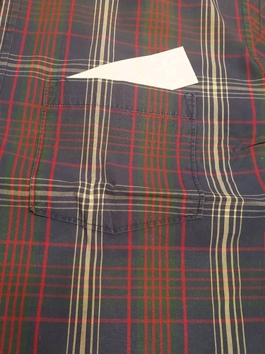 ABERCROMBIE BLUE PLAID MEN XL MUSCLE COTTON OXFORD BUTTON COLLAR SHIRT CHEST 52 - Picture 10 of 19