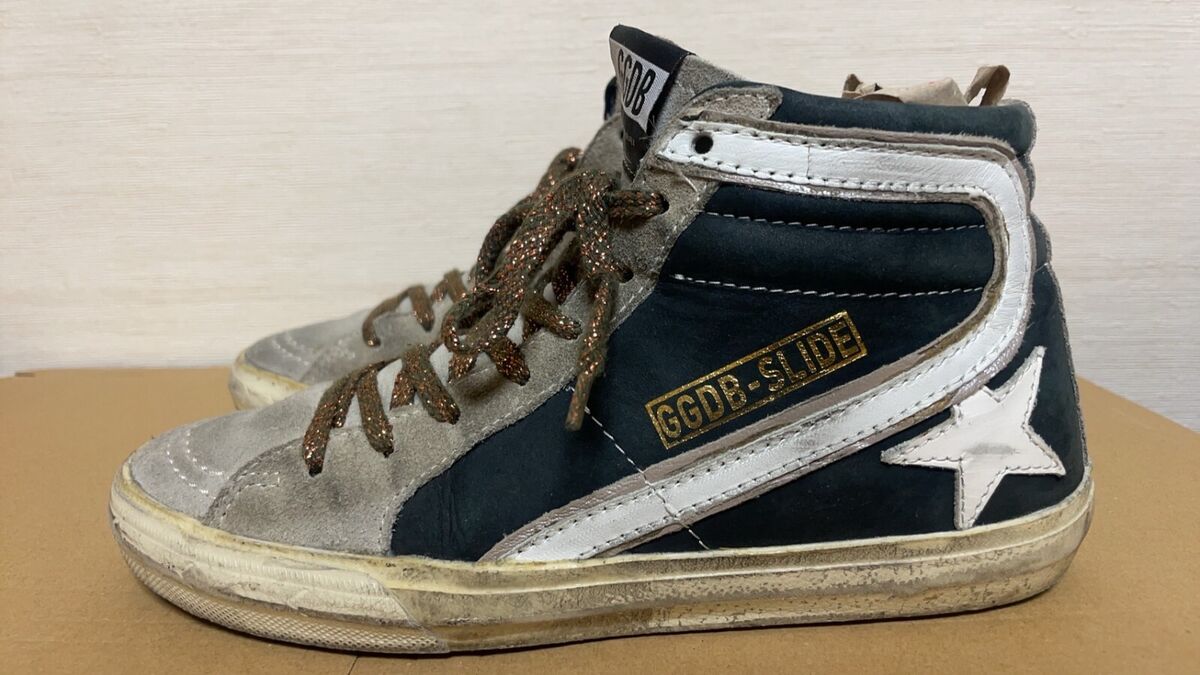 GOLDEN GOOSE SLIDE 36 Women's High-Cut Sneakers Suede Black GOLDEN GOOSE SLIDE 36 Women's High-Cut Sneakers Suede Black