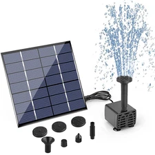 Solar Power Fountain Submersible Floating Water Pump Bird Bath Pond Garden Decor