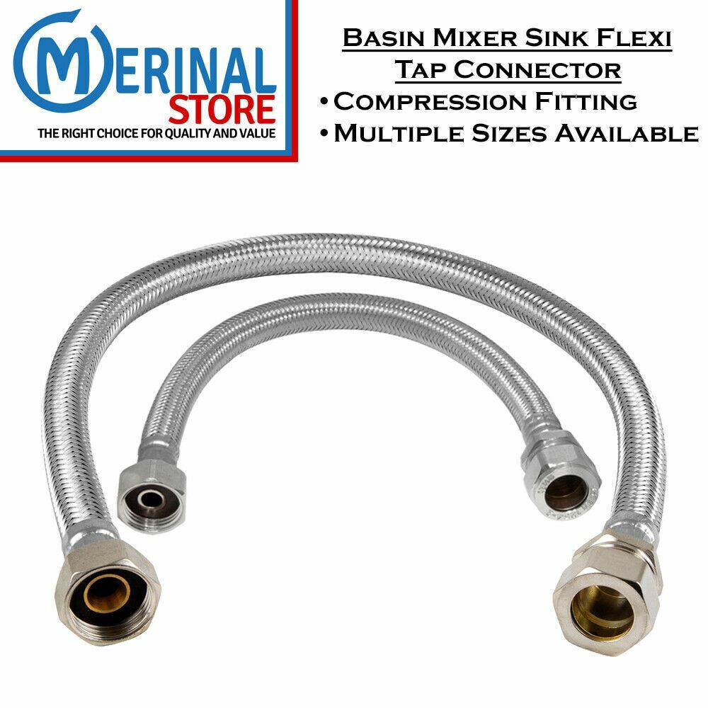 Flexible Tap Hose Connector Kitchen Basin Mixer pipe tails 15mm 22mm 1/4" & 1/2" eBay