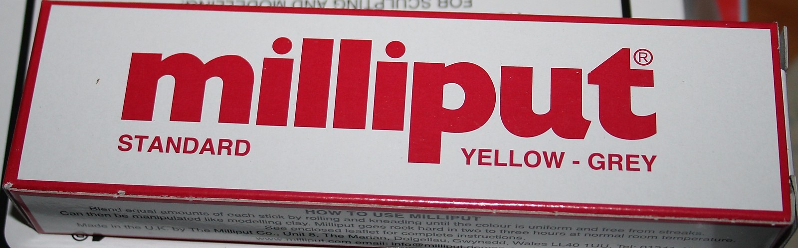 MILLIPUT MODELLING 2 PART EPOXY PUTTY STANDARD YELLOW-GREY NEW ITEM