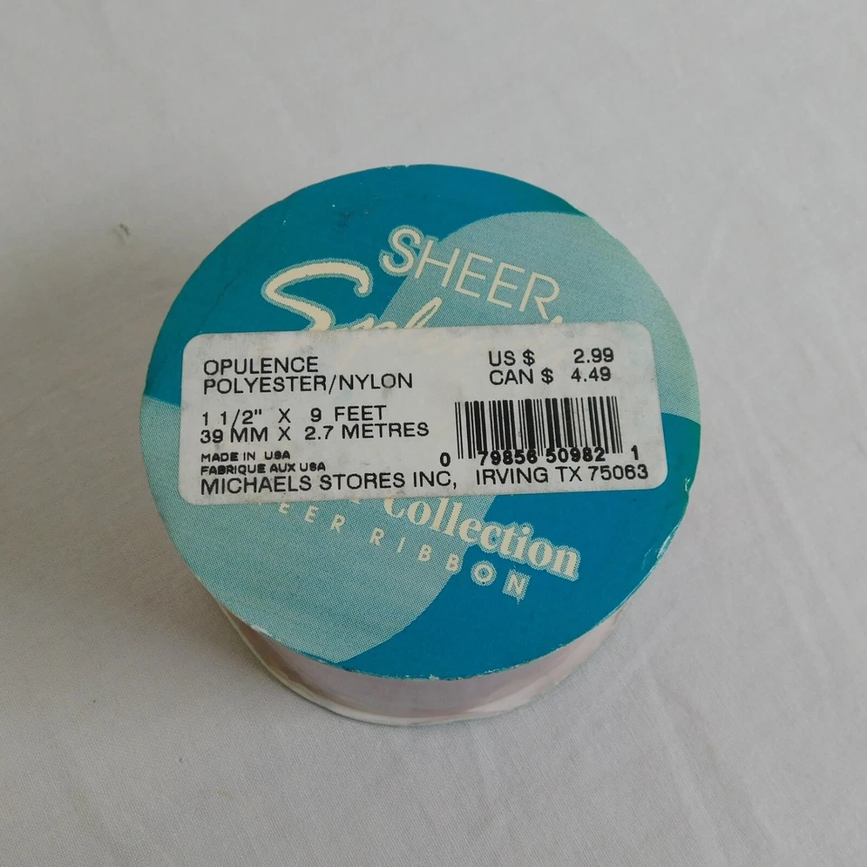 Dusty Rose Pink Lot of 4 Opulence Polyester Nylon Sheer Ribbon 1.5"x9' Each NOS - Image 3 of 4