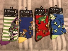 Pixar Toy Story Crew Socks Size 9-13 Buzz/Woody/Aliens/Rex  Slinky Dog